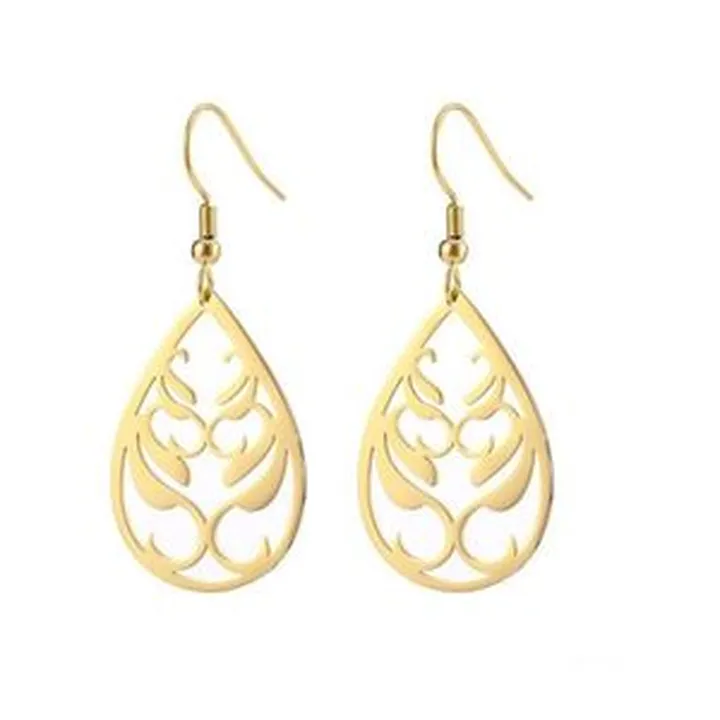 گوشواره طلا 18 عیار زنانه قیراط طرح اشک کد GH3691