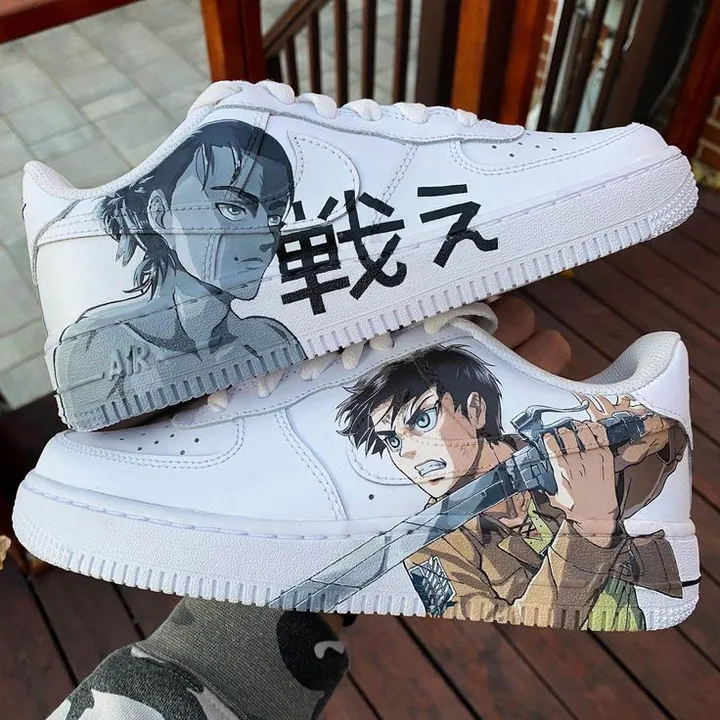 کفش اسپرت نایک ایرفورس کاستوم  کتونی Attack on Titan  کتونی انیمه اتک ان تایتان nike air force