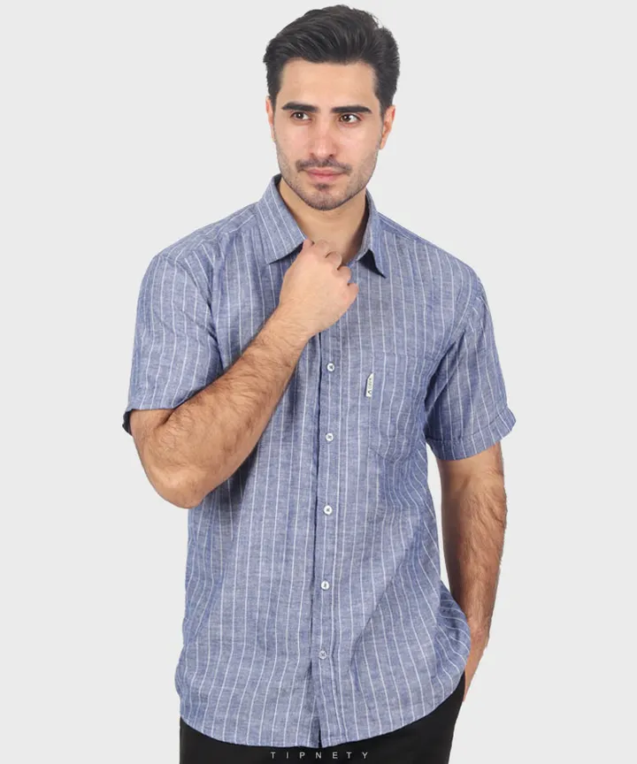 پیراهن مردانه آستین کوتاه و راه راه ۰۹۰۷
