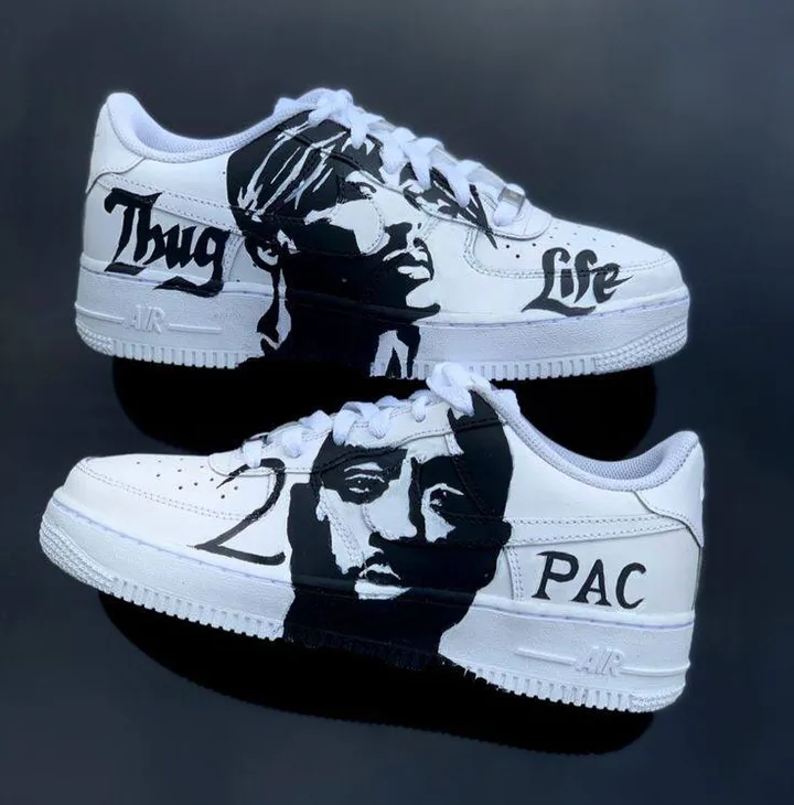 کفش اسپرت کاستوم کتونی با طرح 2PAC نایک nike ایرفورس air force