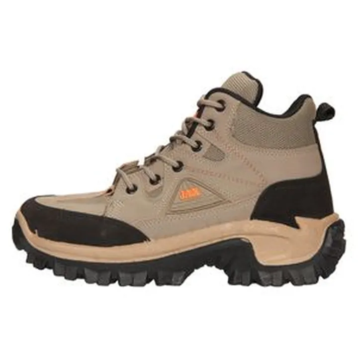 کفش کوهنوردی از جنس چرم مصنوعی و پارچه با زیره مقاوم در برابر سایش، آجدار، کاهش فشار وارده، ضد آب، مدل jax کد 8552