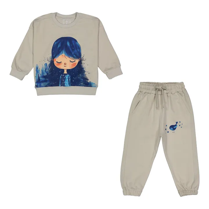 ست سویشرت و شلوار دخترانه سون پون مدل G879 رنگ طوس...