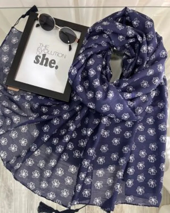 شال گلگلی سرمه‌ای جدید