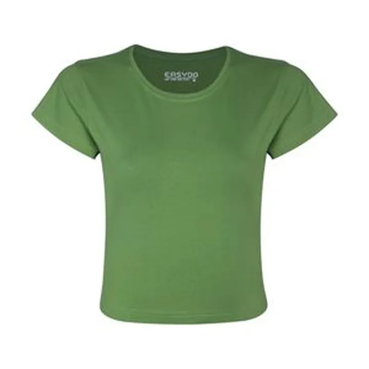 کراپ‌ تی‌شرت آستین کوتاه زنانه ایزی دو مدل 3843059879 رنگ سبز