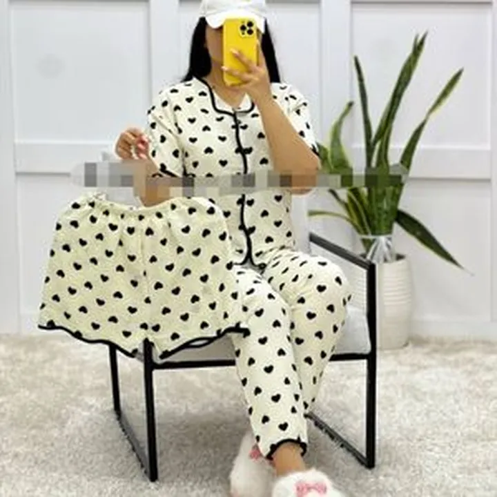 ست راحتی زنانه دخترانه نخ ترک تن خور عالی کیفیت عالی