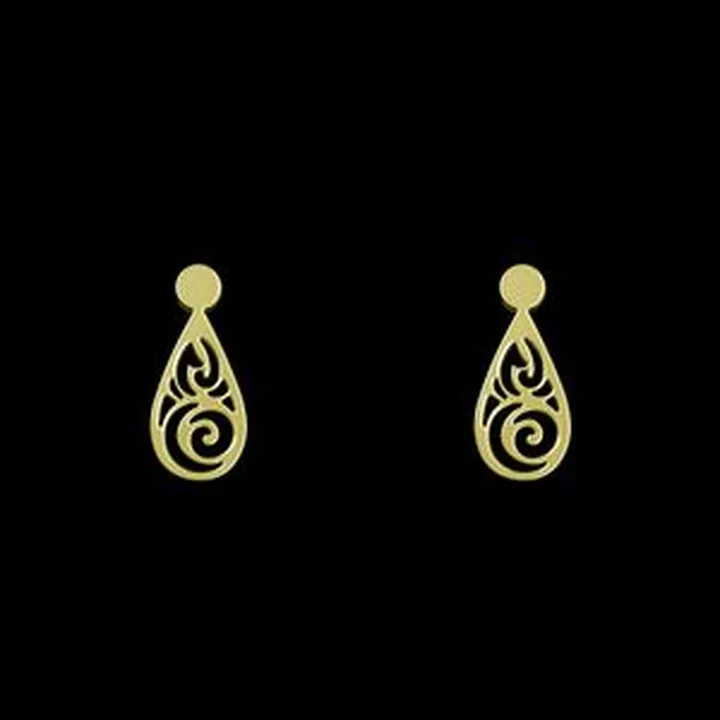 گوشواره طلا 18 عیار زنانه مدوپد مدل هندسی کد GA1-10516