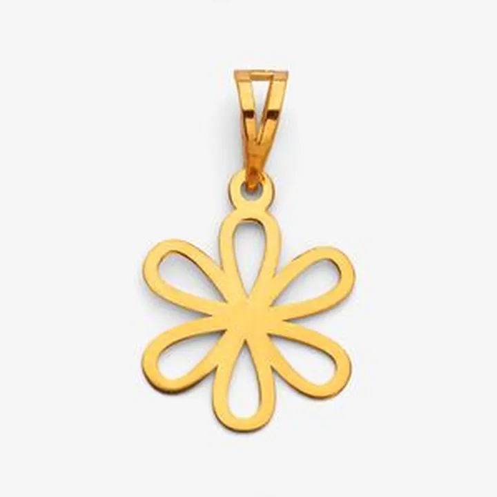 آویز گردنبند طلا 18 عیار زنانه نگین طرح گل