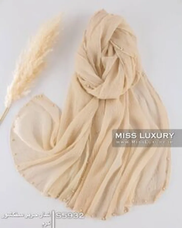 شال حریر سنگشور کرم S5932