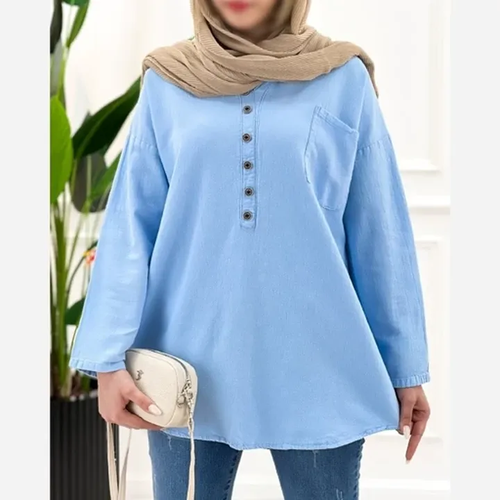 تونیک مانتویی تابستانی الیاف لنین طبیعی پنبه ای قد 77