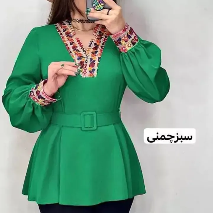 شومیز زنانه جنس الیزه اعلا سایزبندی 40 تا 54 ارسال رایگان 