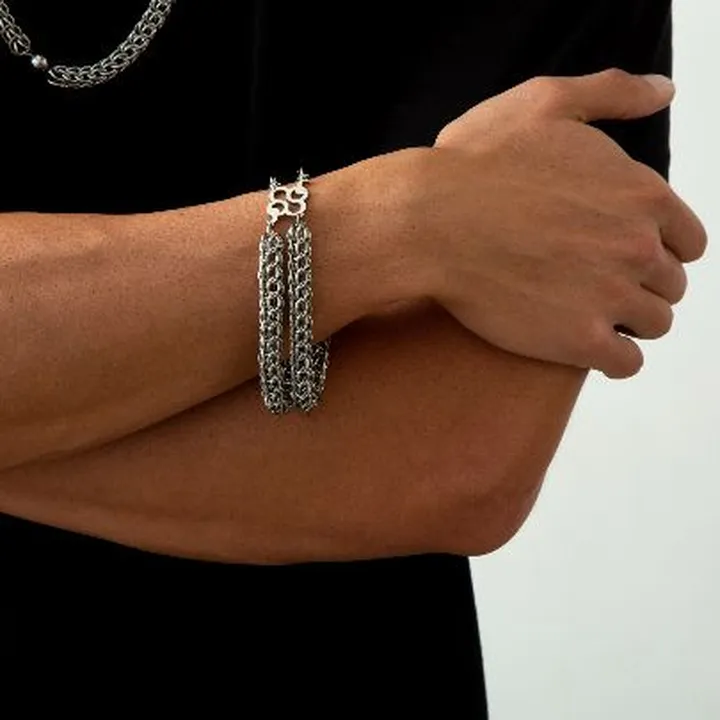 دستبند مردانه زنجیر دوبل پرشین