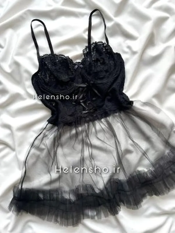 پیراهن تور شیشه ای کد 4449