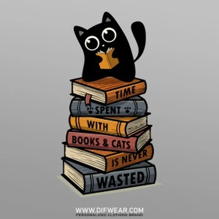 تیشرت Books And Cats