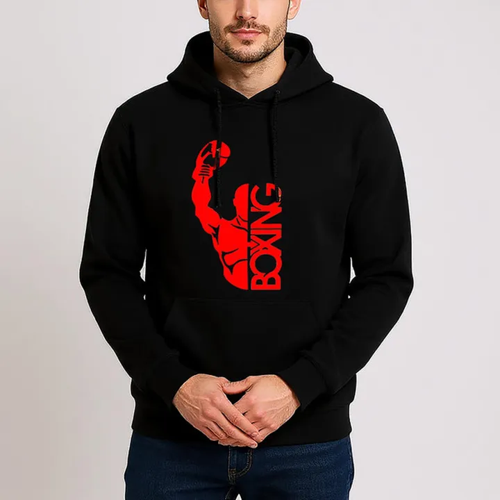 هودی مردانه مدل بوکس X2139 رنگ مشکی