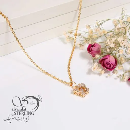 گردنبند زنانه طرح طلا مدل پروانه کد 4433