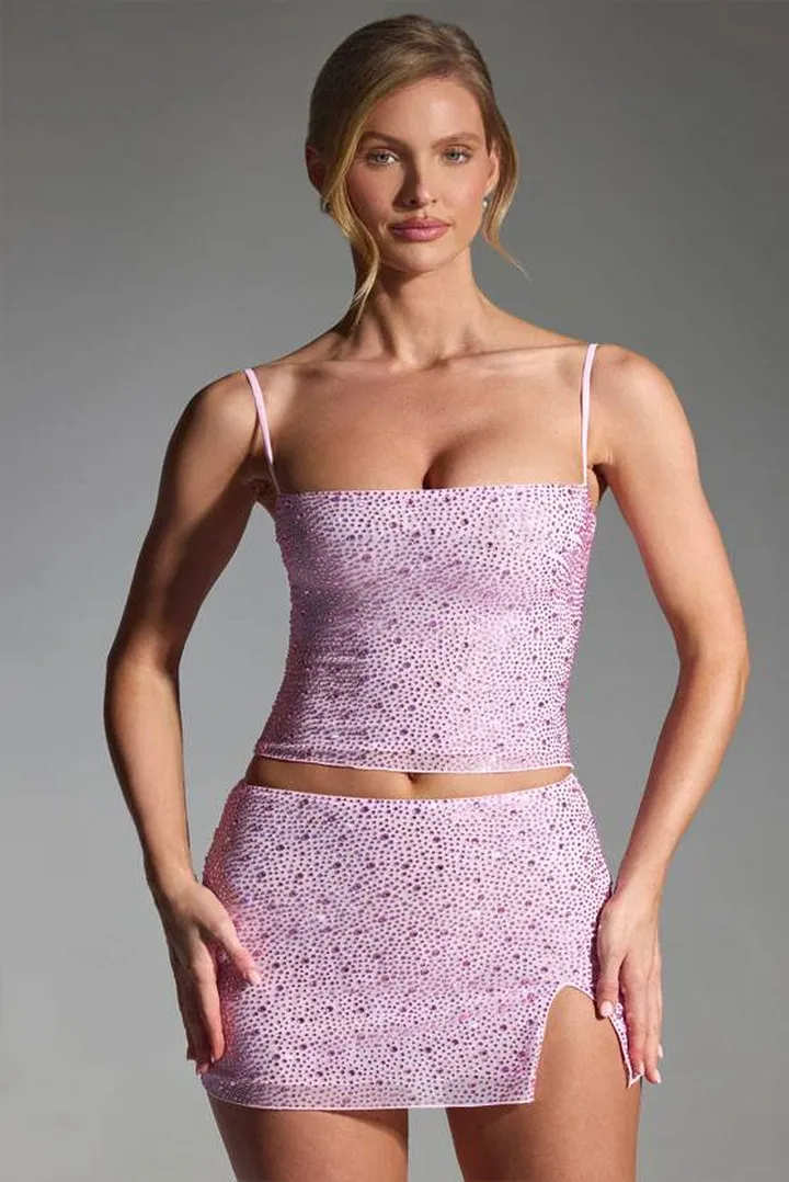 کراپ دامن مجلسی نگین دوزی شده ...