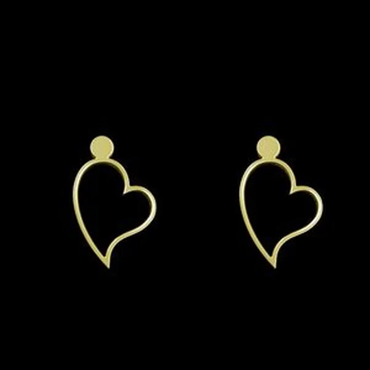 گوشواره طلا 18 عیار زنانه مدوپد مدل قلب کد GA1-11114