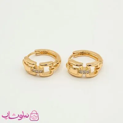 گوشواره حلقه ای کوچک ژوپینگ نگیندار کد 791