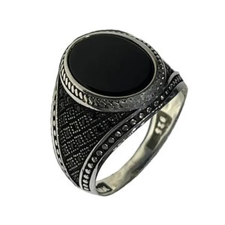 انگشتر نقره مردانه مدل عقیق 017