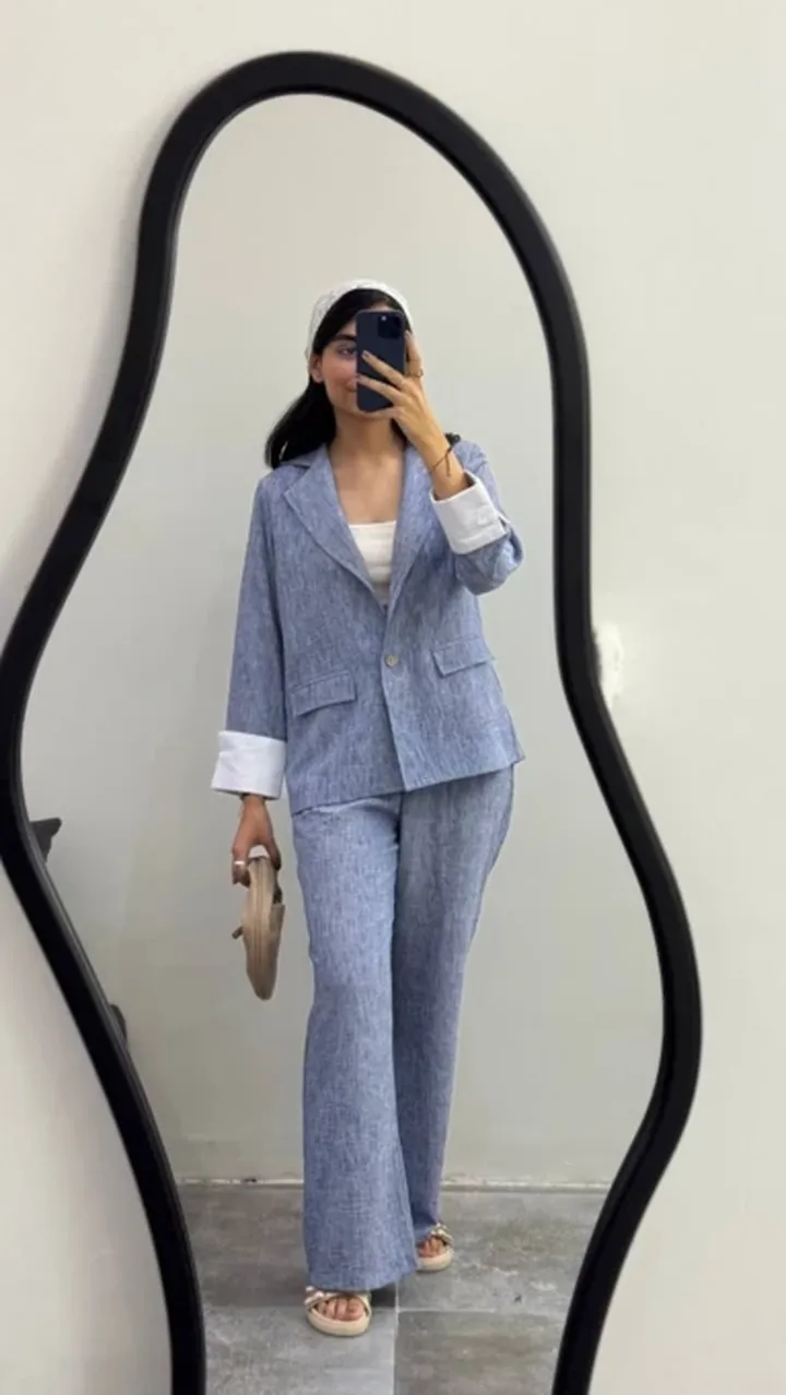 کت شلوار فوژان آبی