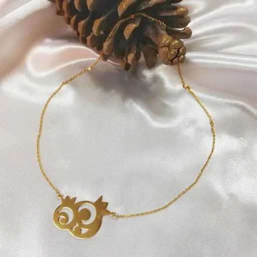 گردنبند استیل یلدایی طرح دو انار متصل کد 5139