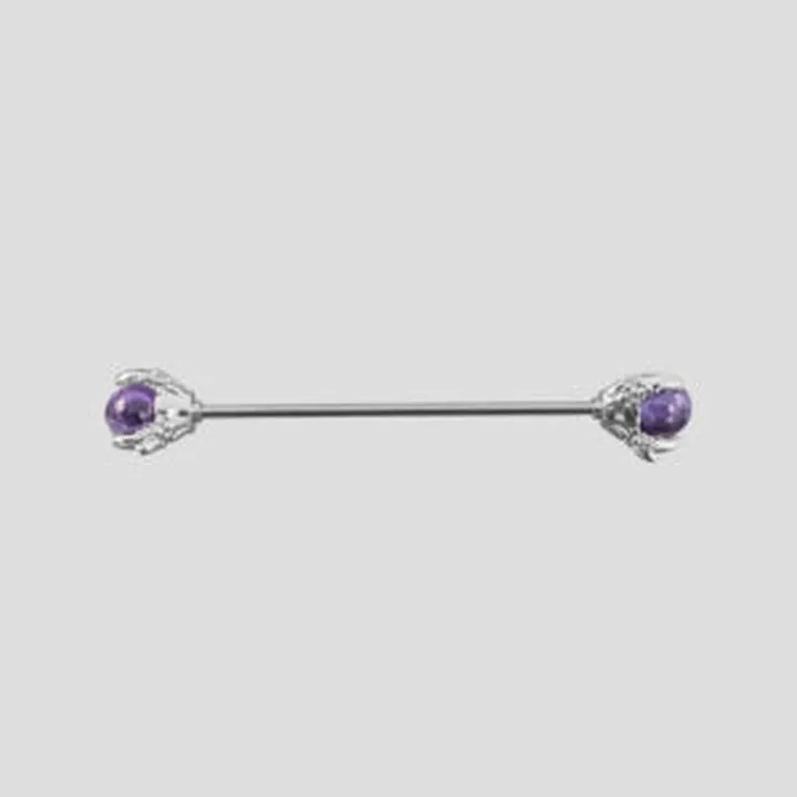 پیرسینگ محوری طرح پنجه اژدها مدل Purple-Sphere کد Hsn-971d6