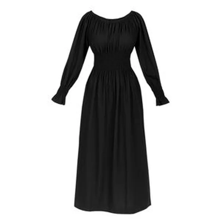 پیراهن ساحلی یقه گرد زنانه مدلکش پهن رنگ مشکی