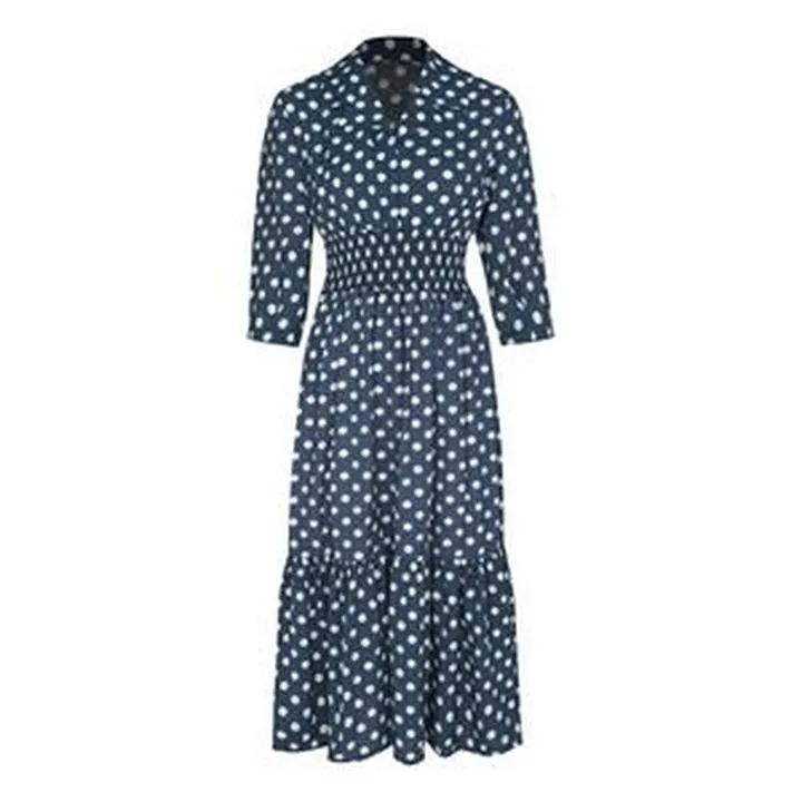 پیراهن یقه انگلیسی زنانه مدل 004 رنگ سرمهای