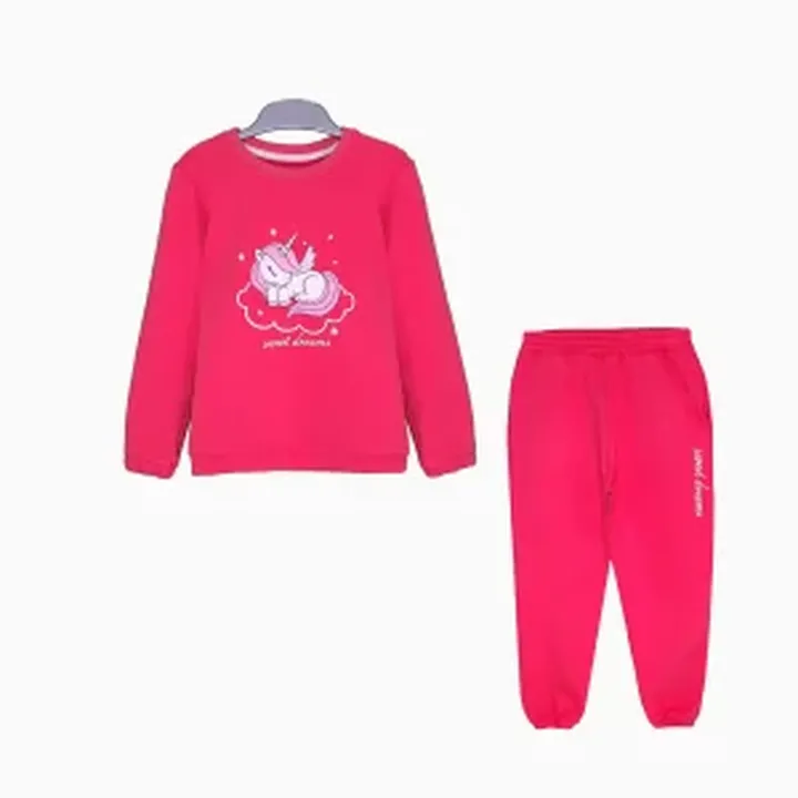 بلوز و شلوار طرح تک شاخ دخترانه (18 ماه تا 7 سال) کد 629155