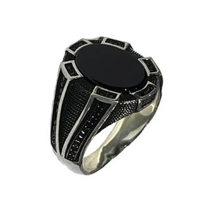 انگشتر نقره مردانه مدل عقیق 021