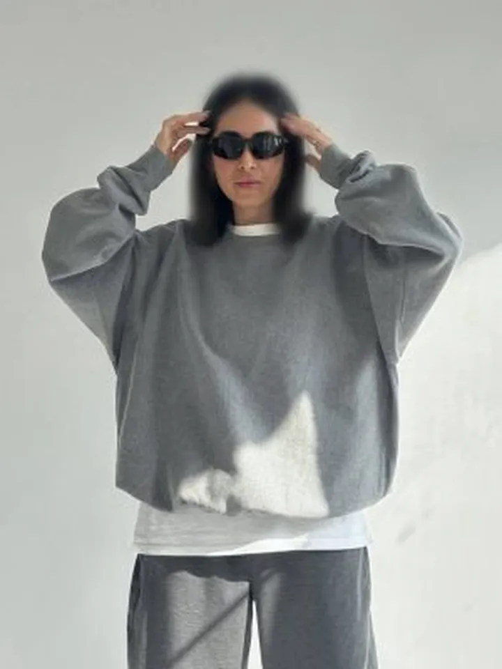 سویشرت دورس وارداتی (طوسی ملانژ)