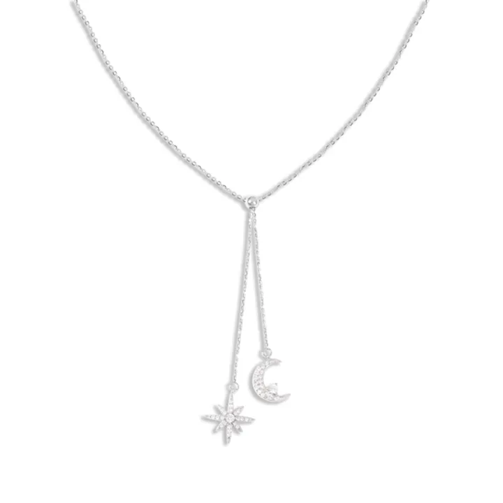 گردنبند نقره ماه و ستاره