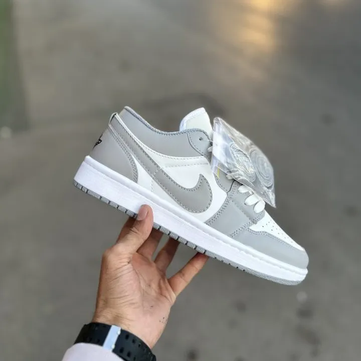 Air jordan 1 low سفید طوسی کد(1064)