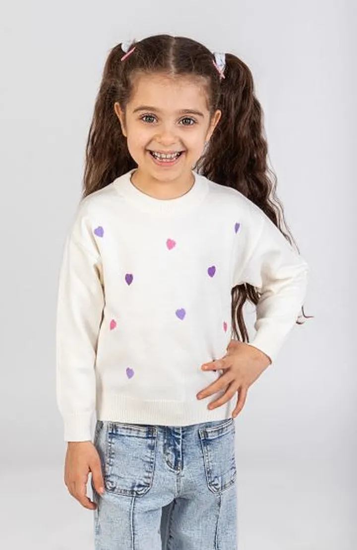 بلوز بافت با گلدوزی قلب