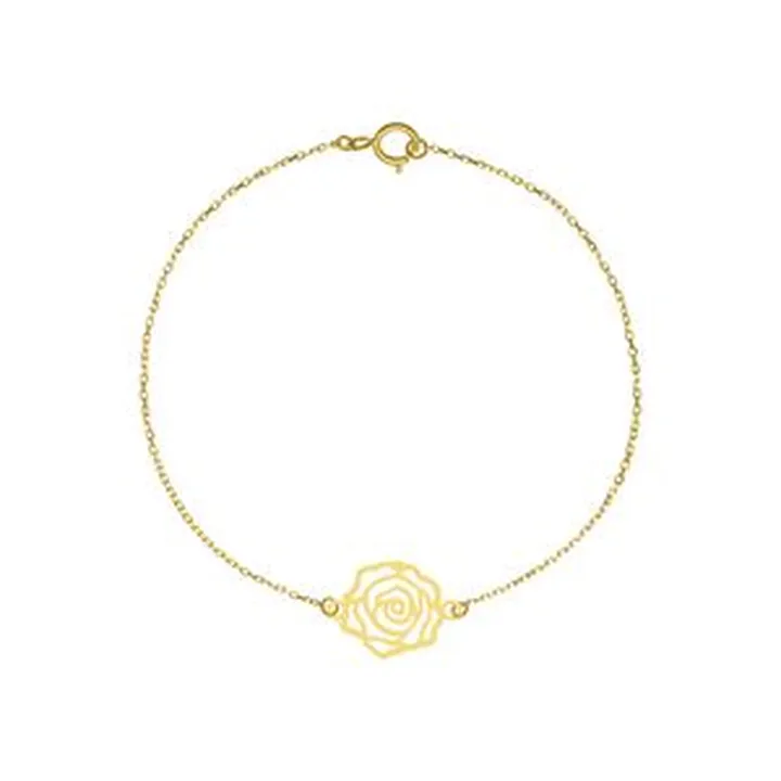 پابند طلا 18 عیار زنانه ترابی گالری مدل گل رز کد GAN086