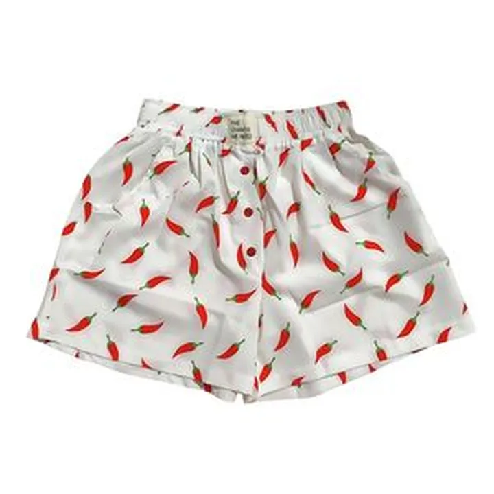 شلوارک راحتی زنانه مدل نخی طرح فلفل