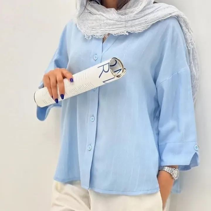 شومیز مانتویی زنانه کرپ نخ تابستانه مانتو تابستانه زنانه  