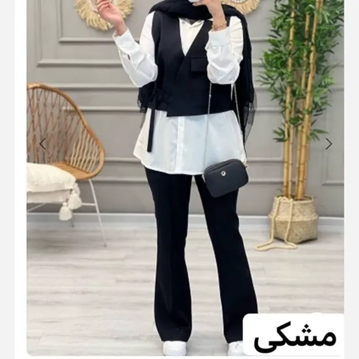 ست سه تیکه وست شومیزشلوارشیک وترندمدل آفاق 