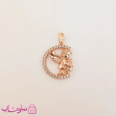 پلاک زنانه ژوپینگ طرح کودک فرشته طلایی کد 2715-1