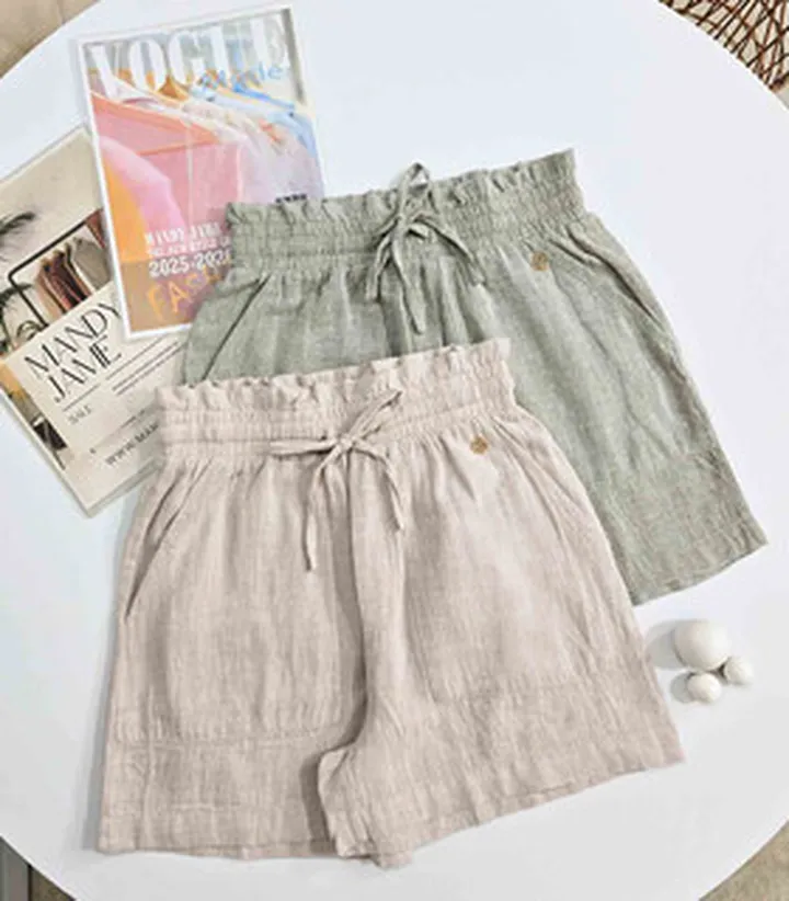 شلوارک لینن لطیف کد 4606