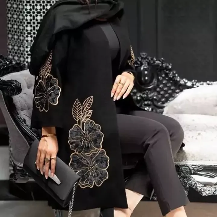 مانتو کتی مخمل  مانتو گلدوزی  مانتو زنانه سایز 38 تا 50