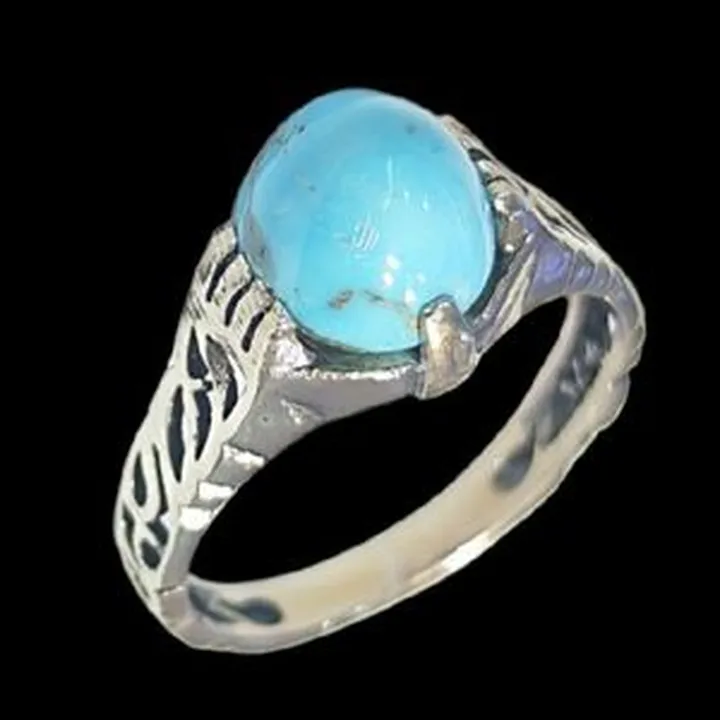 انگشتر نقره فیروزه مردانه مدلرکاب دست ساز کد 3440