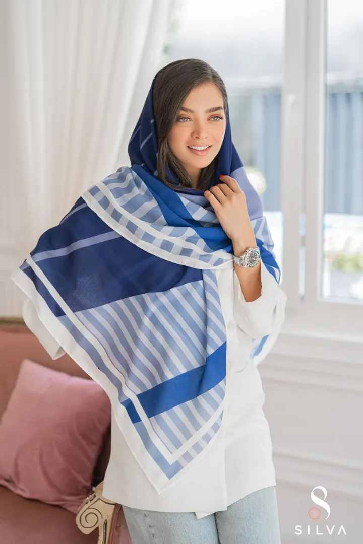 روسری نخی - طرح بلوبری