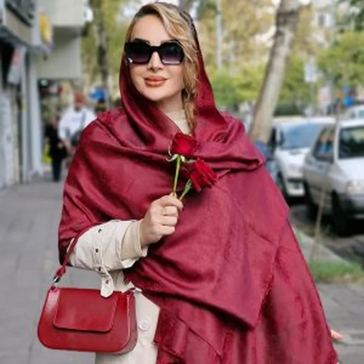 شال زرشکی ژاکارد ۳۴۷۰۰۲۱۵