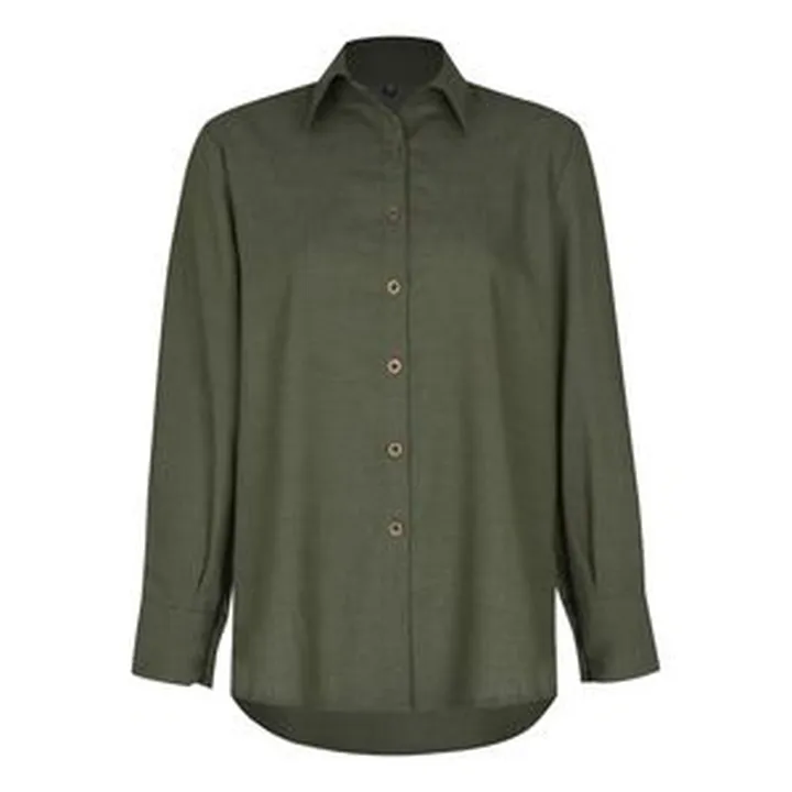 شومیز آستین بلند یقه برگردان زنانه مدل 008 رنگ سبز