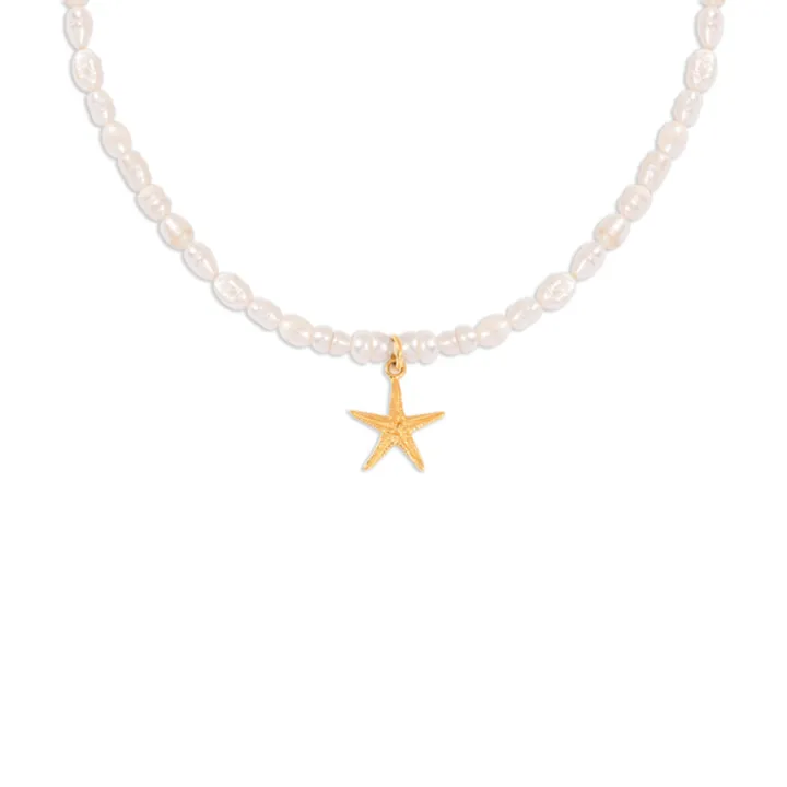 گردنبند طلا مرواریدی ستاره دریایی