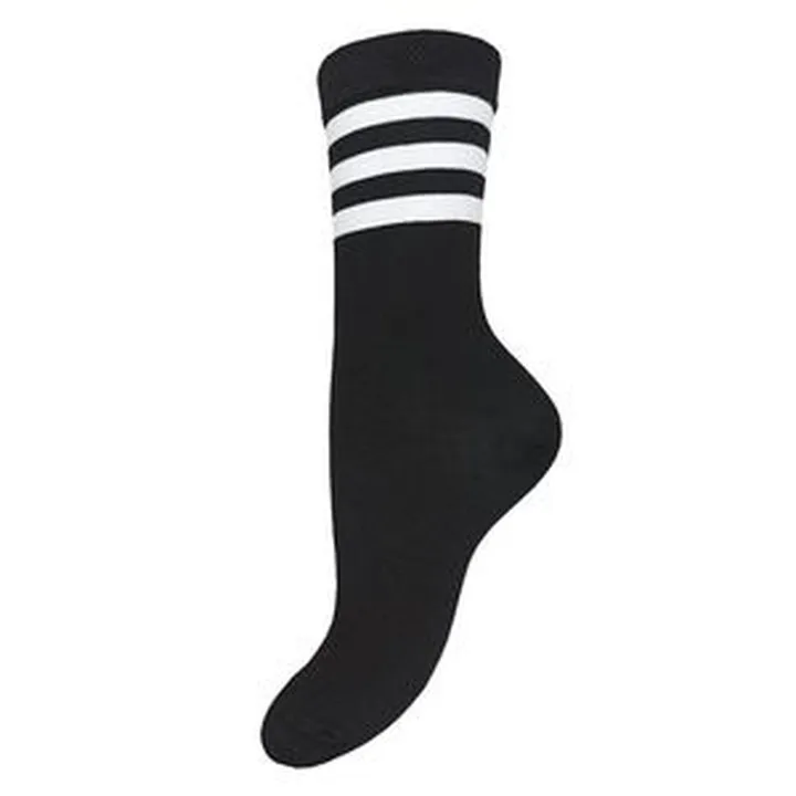 جوراب ورزشی ساق بلند زنانه مدل سه خط کد 1856 رنگ مشکی