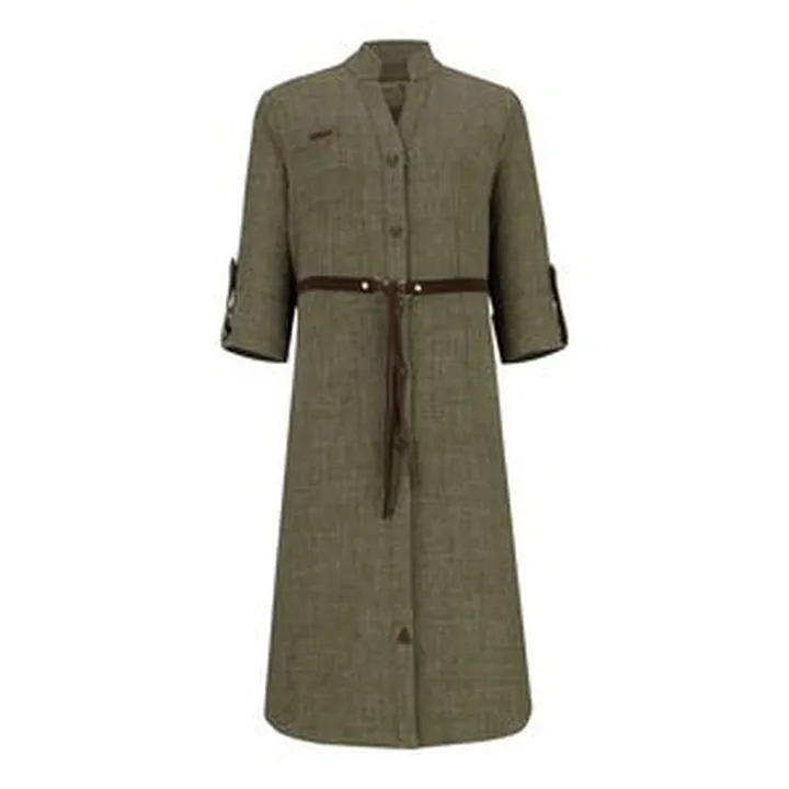 مانتو زنانه السانا مدل محنا کد 207853 رنگ زیتونی