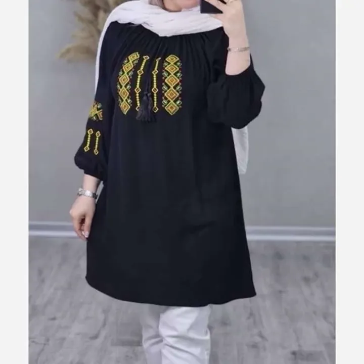 شومیز بلند گلدوزی ترنم ارسال رایگان 
