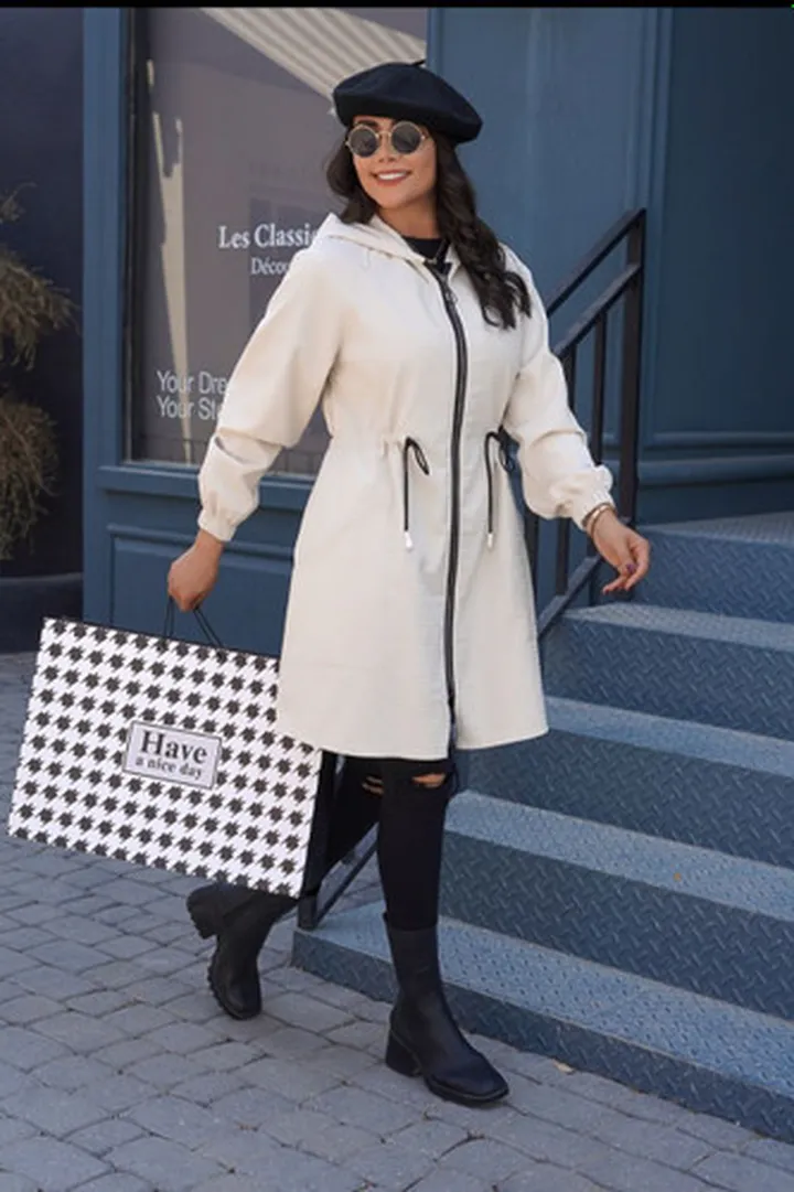 بارونی بلند کلاهدار سانتانا کد 94323